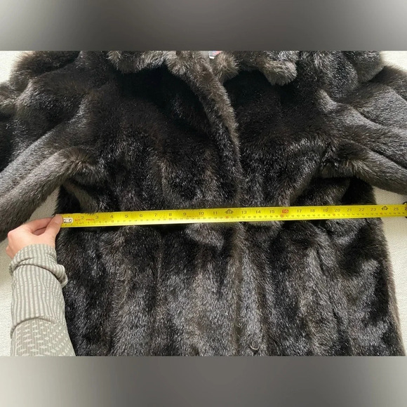 VINTAGE Dark Brown/Black Olympia Faux Fur  Jacket Size Large - Picture 15 of 16